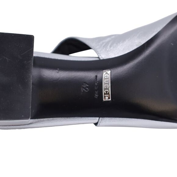 Gucci Horsebit Slingback Flats in Silver Metallic Nappa Leather - Picture 6 of 10